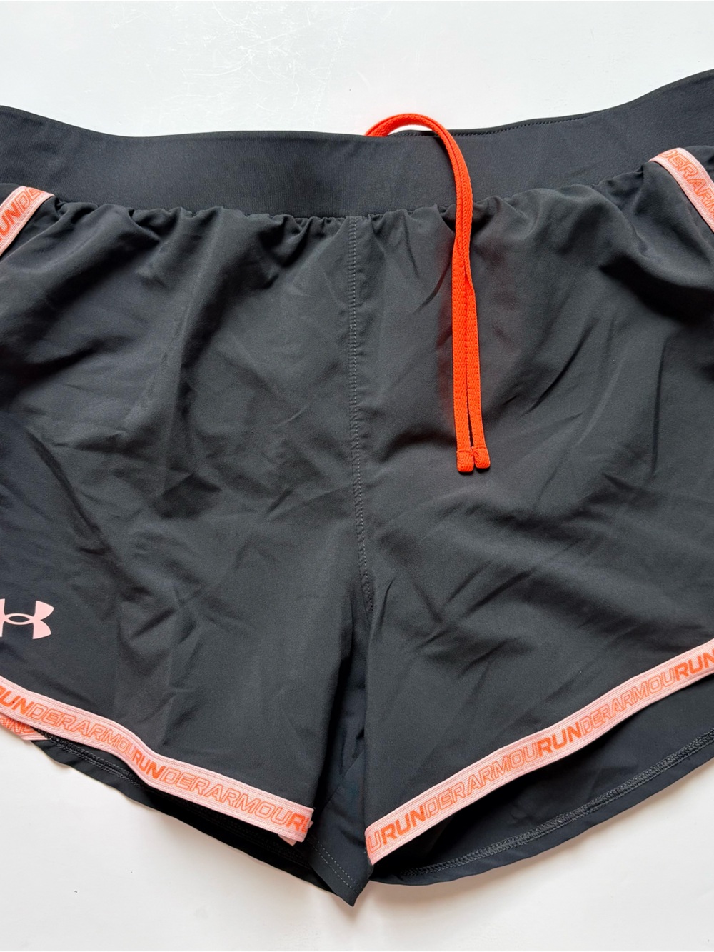 Under Armour Women's Charcoal Running Shorts with Coral Trim